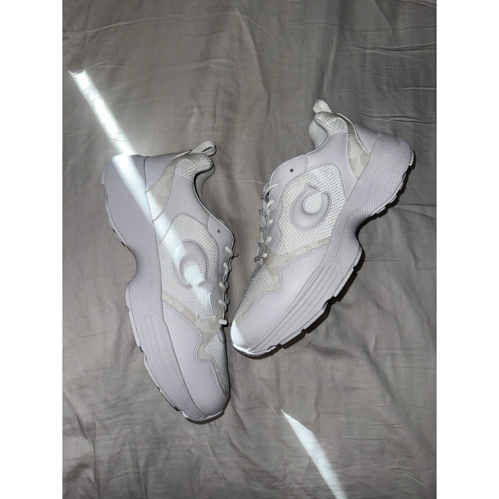Coach Mens Chunky Low Top Sneakers Size 12D White Mesh Leather CT719